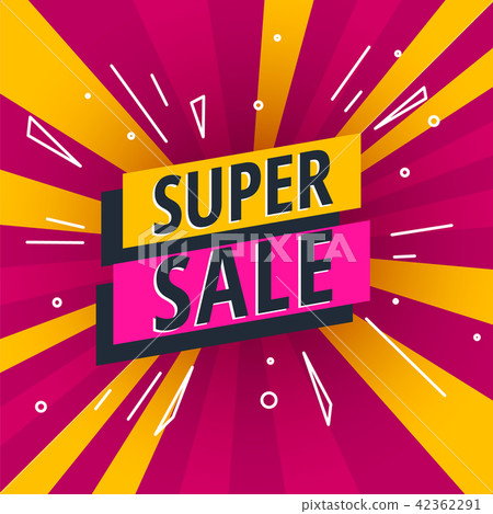 Special offer super sale bright banner  42362291