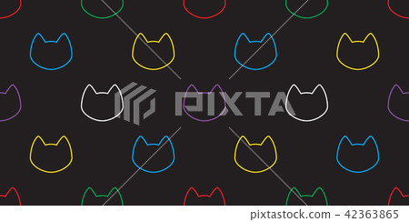 Cat seamless pattern vector kitten icon head - Stock Illustration ...