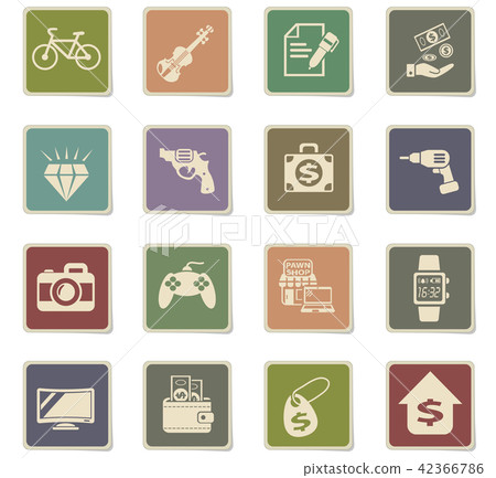 pawn shop icon set 42366786