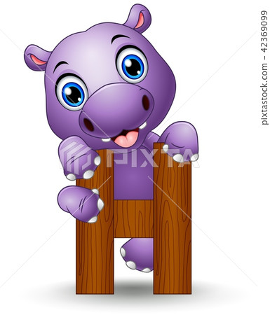 Vector illustration of Alphabet H with Hippo Vector illustration of Alphabet H with Hippo 42369099