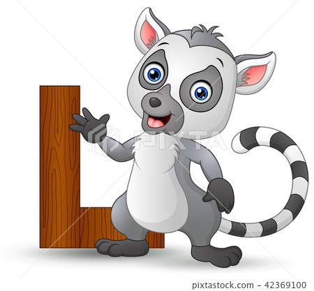 illustration of Alphabet L with Lemur cartoon illustration of Alphabet L with Lemur cartoon 42369100