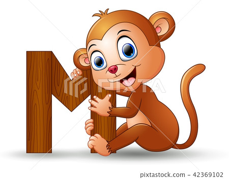 Vector illustration of Alphabet M with Monkey 42369102