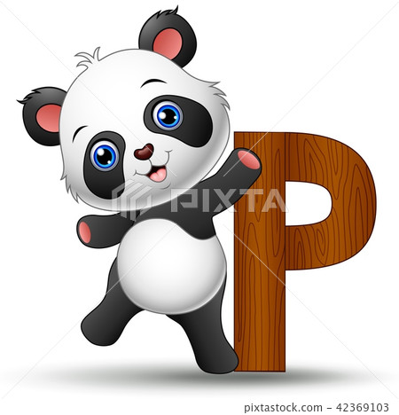 illustration of Alphabet P with Panda cartoon 42369103