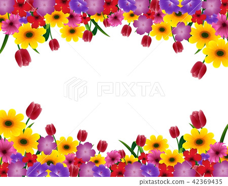 Vector illustration of Tropical flower border Vector illustration of Tropical flower border 42369435