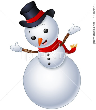 illustration of Snowman isolated on white 42369439