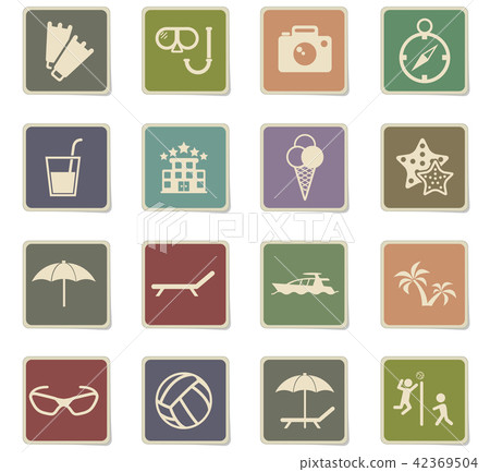 beach icon set 42369504