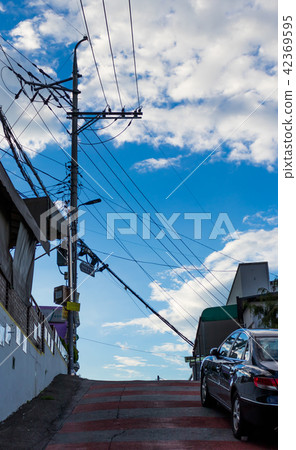 Clear sky and uphill Clear sky and uphill 42369595