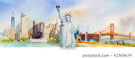 Famous landmarks in USA. 42369674