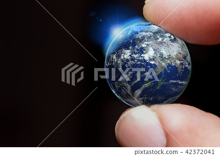 Touch Earth with finger 42372041