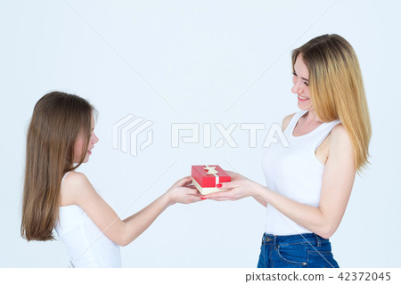loving family relationship mom give present child loving family relationship mom give present child 42372045