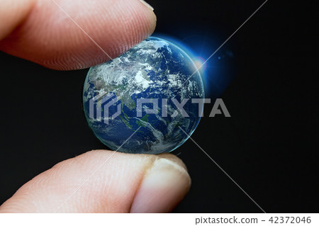Touch Earth with finger Touch Earth with finger 42372046