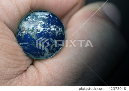 Touch Earth with finger Touch Earth with finger 42372048