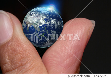 Touch Earth with finger Touch Earth with finger 42372049