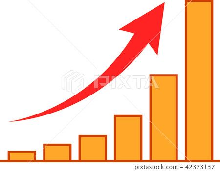 Arrow graph increasing colorful 42373137