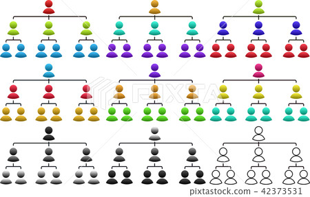 Organization table Multi Pyramid - Stock Illustration [42373531] - PIXTA