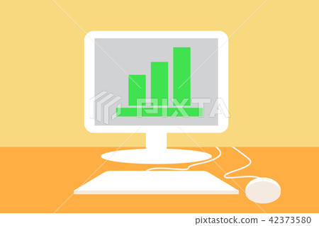 computer with graph - Stock Illustration [42373580] - PIXTA
