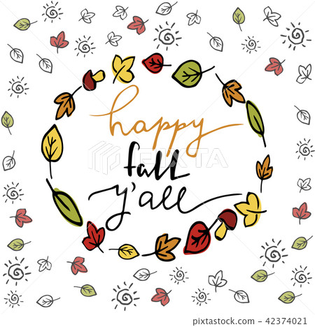 Happy Fall autumn greeting card - Stock Illustration [42374021] - PIXTA