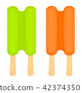Ice cream popsicles isolated on white 42374350
