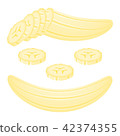 Banana slices isolated on white 42374355