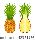 Pineapple and half on white 42374356