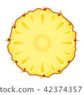 Pineapple slice on white 42374357