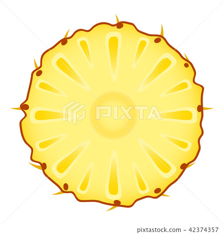 Pineapple slice on white 42374357