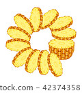 Sliced pineapple with rings 42374358