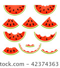 Watermelon slices isolated 42374363