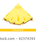 Pineapple wedge icon on white 42374393