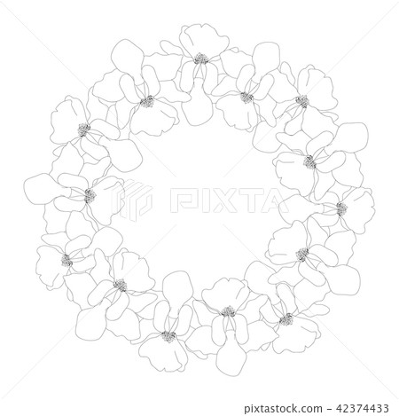 Vanda Miss Joaquim Orchid Outline Wreath Vanda Miss Joaquim Orchid Outline Wreath 42374433