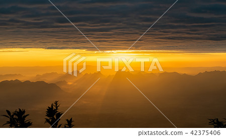 Sunrise at phukradueng mountain thailand  42375406