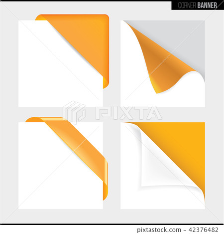 Yellow color corner banner, vector illustration 42376482