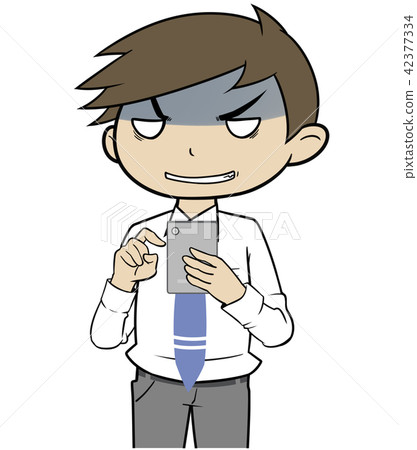 A man feigning a smartphone 5 A man feigning a smartphone 5 42377334