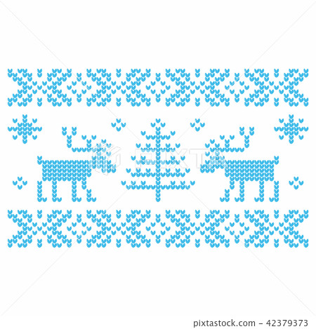 Knitting. Christmas vector. Deers and snow. Knitting. Christmas vector. Deers and snow. 42379373