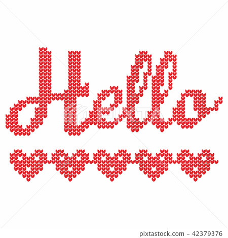 Knitting. Christmas vector background. Hello Knitting. Christmas vector background. Hello 42379376
