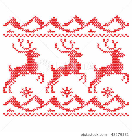 Knitting. Christmas vector. Deers and snow. Knitting. Christmas vector. Deers and snow. 42379381