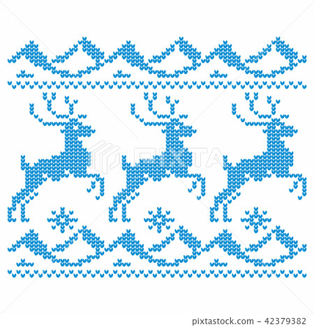 Knitting. Christmas vector. Deers and snow. Knitting. Christmas vector. Deers and snow. 42379382