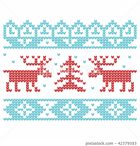 Knitting. Christmas vector. Deers and snow. Knitting. Christmas vector. Deers and snow. 42379383