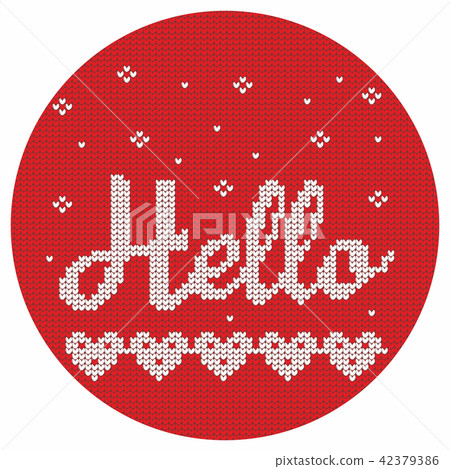 Knitting. Christmas vector background. Hello Knitting. Christmas vector background. Hello 42379386