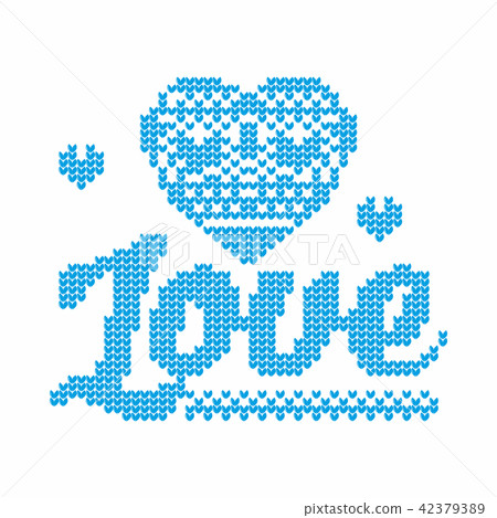 Knitting. Christmas vector background. Love. 42379389