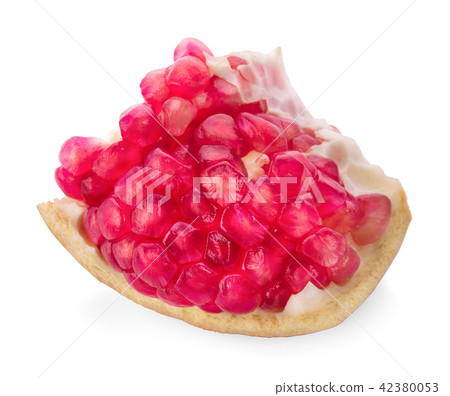 Ripe pomegranate fruit isolated on white Ripe pomegranate fruit isolated on white 42380053