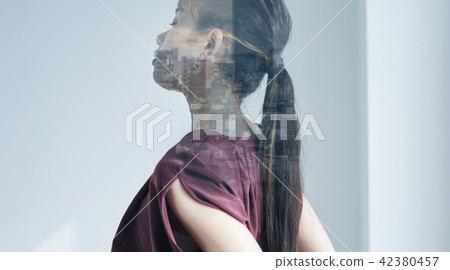 Female portrait multiple exposure Female portrait multiple exposure 42380457