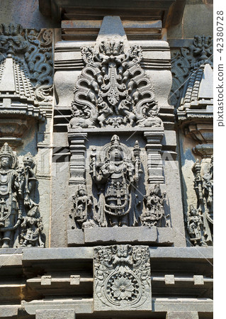 Ornate wall panel, Chennakesava temple, Belur 42380728