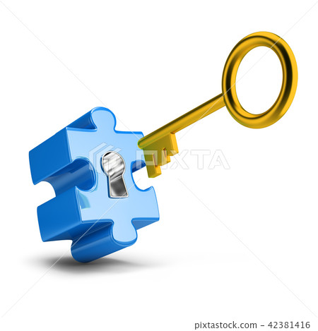 key and puzzle - Stock Illustration [42381416] - PIXTA