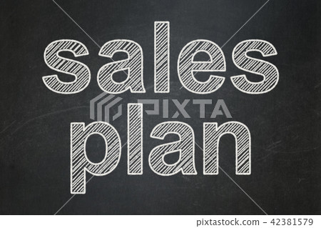 Advertising concept: Sales Plan on chalkboard background 42381579