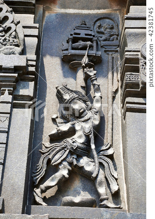 Arjuna shooting arrow in the fish eye, Belur Arjuna shooting arrow in the fish eye, Belur 42381745