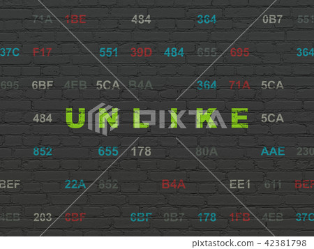 Social network concept: Unlike on wall background Social network concept: Unlike on wall background 42381798
