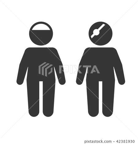 Injured Man with Broken Head or Eyes Icons. Vector 42381930