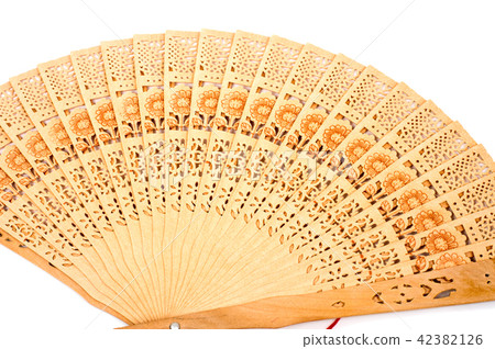 Wooden carve folding chinese style hand fan Wooden carve folding chinese style hand fan 42382126