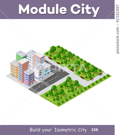 Modern 3D city isometric 42382987